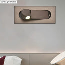 GobekUsa Modern Rectangle Wall Light Sconce with Embedded Aluminum Design - Rotatable LED Bedroom Wall Lamp in Bronze/Coffee, Natural/Warm Light