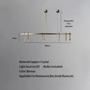 GobekUsa Bronze LED Crystal Hanging Lamp Luxury Fixture for Living Room