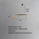 GobekUsa Bronze LED Crystal Hanging Lamp Luxury Fixture for Living Room