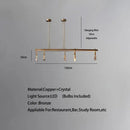 GobekUsa Bronze LED Crystal Hanging Lamp Luxury Fixture for Living Room
