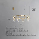 GobekUsa Bronze LED Crystal Hanging Lamp Luxury Fixture for Living Room