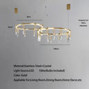 GobekUsa Bronze LED Crystal Hanging Lamp Luxury Fixture for Living Room