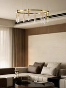 GobekUsa Bronze LED Crystal Hanging Lamp Luxury Fixture for Living Room