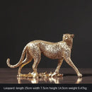 Modern bronze leopard statue – living room office decor figurine by Decorbites