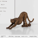 Modern bronze leopard statue – living room office decor figurine by Decorbites