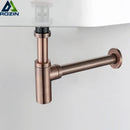 GobekUsa Bronze Round Siphon Bottle Trap Black P-TRAP for Bathroom Vanity Basin
