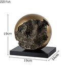 GobekUsa Bronze Sphere Sculpture Desk Ornament Modern Home Decor