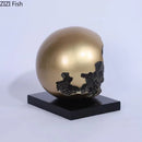 GobekUsa Bronze Sphere Sculpture Desk Ornament Modern Home Decor