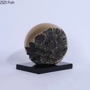 GobekUsa Bronze Sphere Sculpture Desk Ornament Modern Home Decor