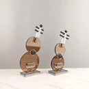 GobekUsa Crystal Guitar Sculpture Brown Glass Figurine for Home Decor