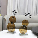 GobekUsa Crystal Guitar Sculpture Brown Glass Figurine for Home Decor