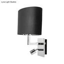 GobekUsa Modern Oval Black Fabric LED Wall Sconce Light for Bedside
