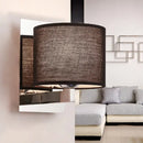 GobekUsa Modern Fabric Drum Wall Mount 1 Light Sconce in Black/White