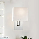 GobekUsa Modern Fabric Drum Wall Mount 1 Light Sconce in Black/White
