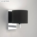 GobekUsa Modern Fabric Drum Wall Mount 1 Light Sconce in Black/White