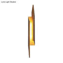GobekUsa Modern Brown Wall Sconce with LED Light & Geometric Metal Shade for Living Room
