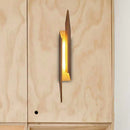 GobekUsa Modern Brown Wall Sconce with LED Light & Geometric Metal Shade for Living Room