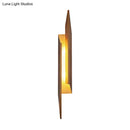 GobekUsa Modern Brown Wall Sconce with LED Light & Geometric Metal Shade for Living Room
