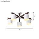 GobekUsa Modern Brown & White Semi Flush Chandelier - Ceiling Mount Light with Metallic Bucket Design (5/6/8-Bulb)