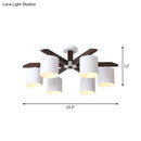 GobekUsa Modern Brown & White Semi Flush Chandelier - Ceiling Mount Light with Metallic Bucket Design (5/6/8-Bulb)