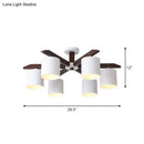 GobekUsa Modern Brown & White Semi Flush Chandelier - Ceiling Mount Light with Metallic Bucket Design (5/6/8-Bulb)
