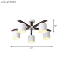 GobekUsa Modern Brown & White Semi Flush Chandelier - Ceiling Mount Light with Metallic Bucket Design (5/6/8-Bulb)