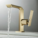 GobekUsa Brush Gold Basin Faucet: Solid Brass Bathroom Mixer Tap, Single Handle Deck Mounted