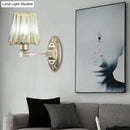 GobekUsa Modern Gold Crystal Wall Sconce with Tapered Flush Mount – Nordic Design, Ambient Lighting for Bedside