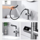 GobekUsa Brass Basin Faucet Set with Digital Display and Pull Out Function