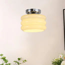 GobekUsa Creamy Glass Iron LED Ceiling Light - Modern Indoor Lighting Fixtures