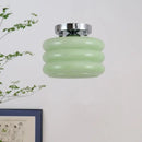 GobekUsa Creamy Glass Iron LED Ceiling Light - Modern Indoor Lighting Fixtures