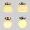 GobekUsa Creamy Glass Iron LED Ceiling Light - Modern Indoor Lighting Fixtures