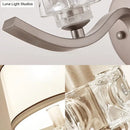 GobekUsa Modern Nickle Finish Wall Sconce Light with Conic Fabric Shade - Ideal for Hallway