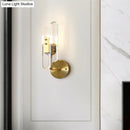 GobekUsa Modern Brass LED Wall Mounted Sconce Light with Crystal Shade for Living Room
