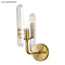GobekUsa Modern Brass LED Wall Mounted Sconce Light with Crystal Shade for Living Room