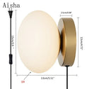 GobekUsa Golden Glass Ball Wall Lamp Sconces for Modern Home Decoration