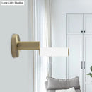 GobekUsa Postmodern LED Wall Sconce Light with Gold Metal Frame and Pipe Acrylic Shade for Bedroom