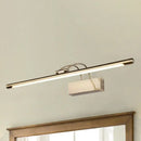 GobekUsa Sleek Tube Vanity Wall Light - Metal, LED Bathroom Sconce in Nickel/Brushed Brass - 18"/21.5" Width - Warm/White Lighting