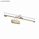 GobekUsa Sleek Tube Vanity Wall Light - Metal, LED Bathroom Sconce in Nickel/Brushed Brass - 18"/21.5" Width - Warm/White Lighting