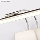 GobekUsa Sleek Tube Vanity Wall Light - Metal, LED Bathroom Sconce in Nickel/Brushed Brass - 18"/21.5" Width - Warm/White Lighting