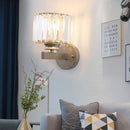 GobekUsa Contemporary Crystal Nickel Drum Sconce Light for Bedroom Wall"