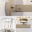 GobekUsa Contemporary Crystal Nickel Drum Sconce Light for Bedroom Wall"