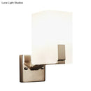 GobekUsa Frosted Glass Wall Sconce with Modern Nickel Mount, 1 Light