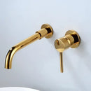 GobekUsa Brushed Gold In-Wall Black Basin Faucet Set for Bathroom Sink Mixer Tap