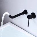 GobekUsa Brushed Gold In-Wall Black Basin Faucet Set for Bathroom Sink Mixer Tap