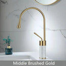 GobekUsa Brushed Gold Brass & Marble Bathroom Sink Faucet