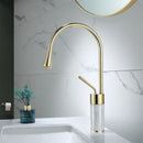 GobekUsa Brushed Gold Brass & Marble Bathroom Sink Faucet