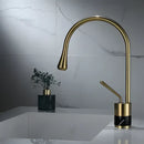 GobekUsa Brushed Gold Brass & Marble Bathroom Sink Faucet