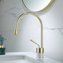 GobekUsa Brushed Gold Brass & Marble Bathroom Sink Faucet