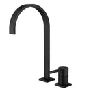 GobekUsa Brushed Gold Basin Faucet: 360 Rotating Two Hole Widespread Bathroom Sink Tap